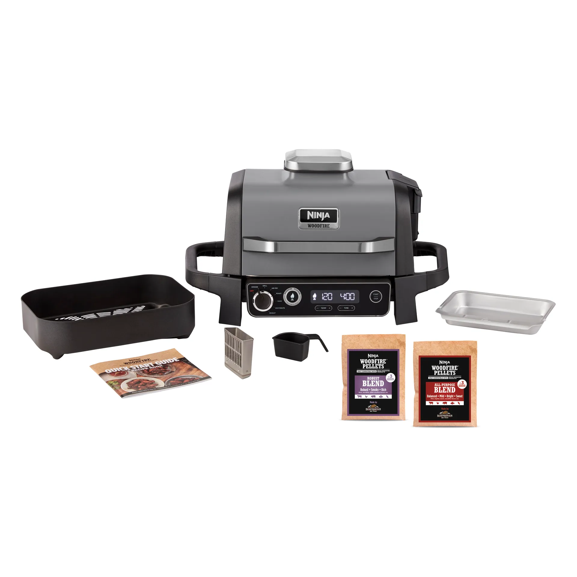 Ninja Woodfire OG701 7-i-1 elgrill 46x46 cm, Sort Ninja