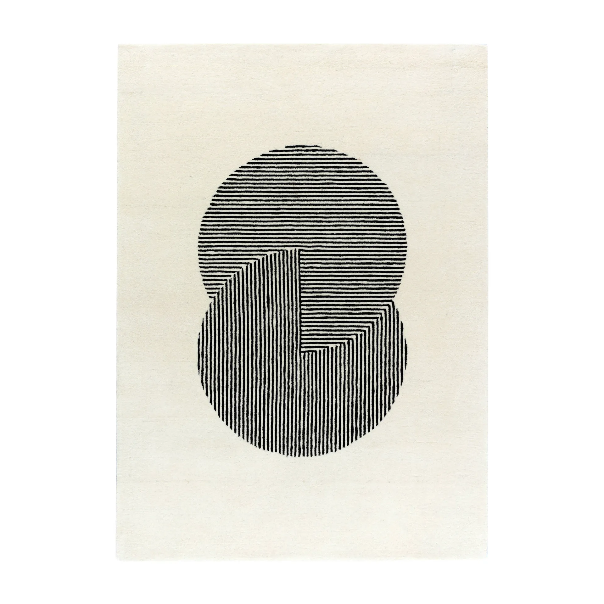 Circles uldtæppe naturhvid, 170x240 cm NJRD