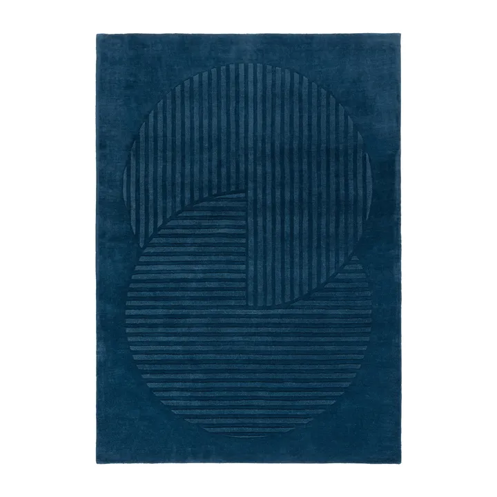 Levels Circles uldtæppe - Blå, 170x240 cm - NJRD