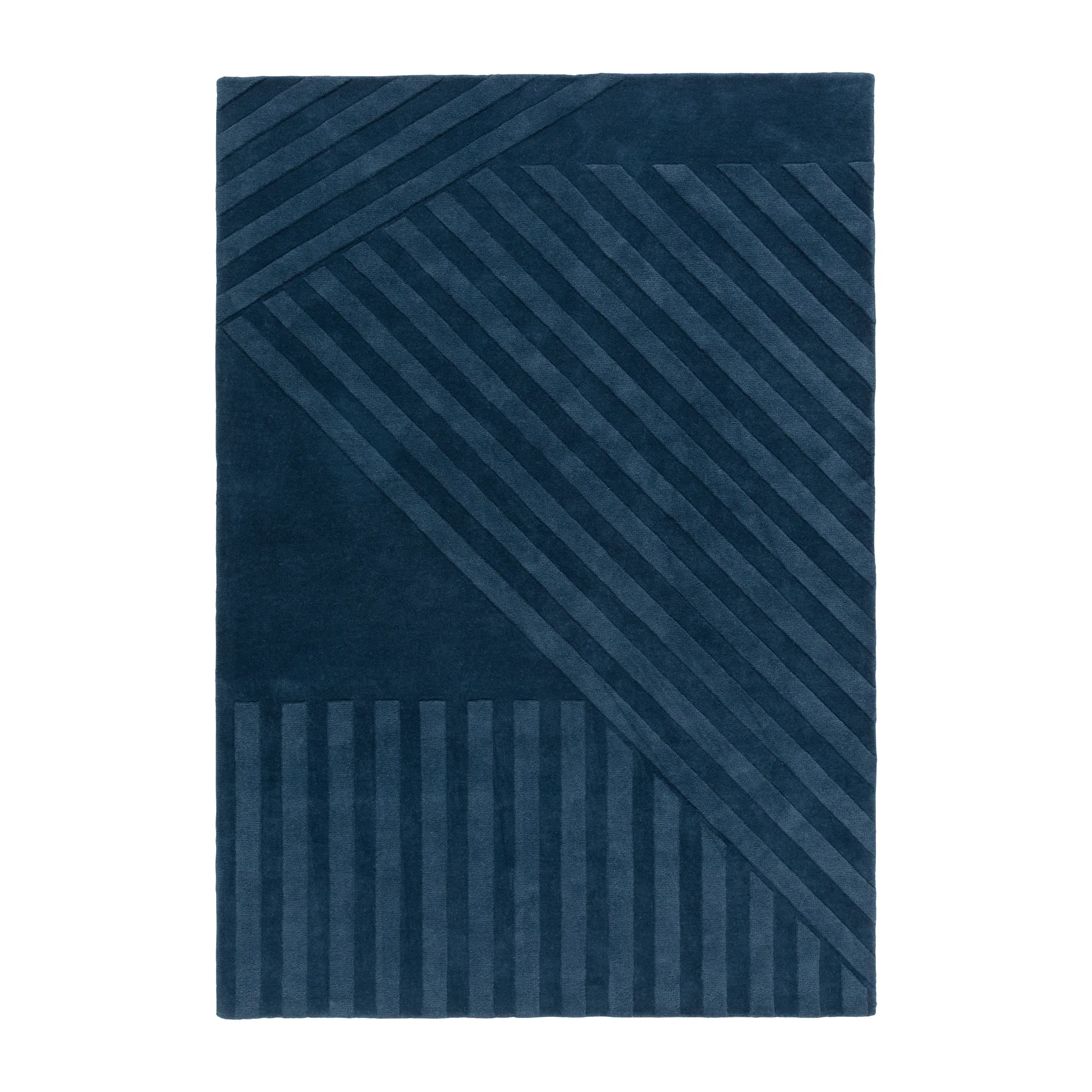 Levels Stripes uldtæppe, Blå, 170x240 cm NJRD