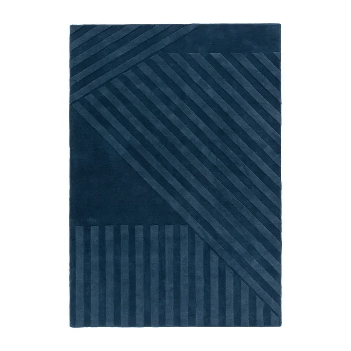 Levels Stripes uldtæppe - Blå, 170x240 cm - NJRD