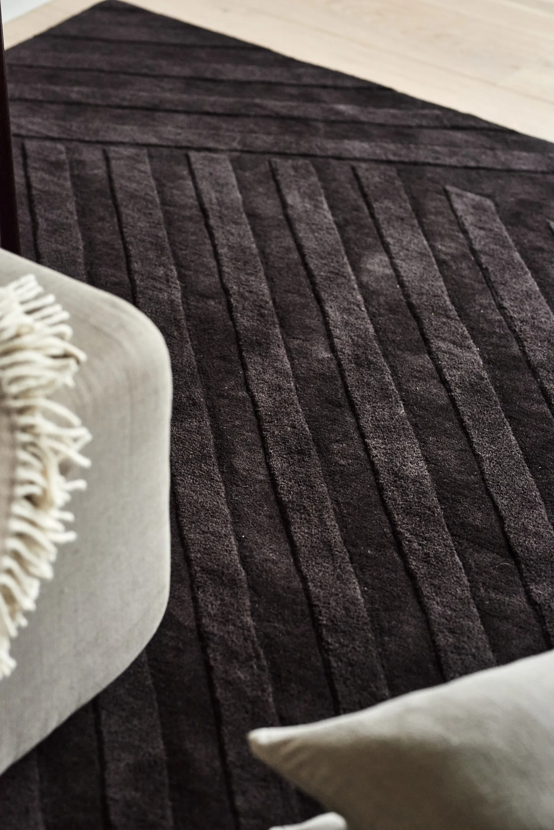 Levels Stripes uldtæppe, Brun, 200x300 cm NJRD