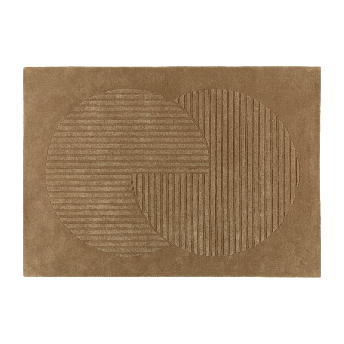 NJRD Levels uldtæppe circles beige 200×300 cm