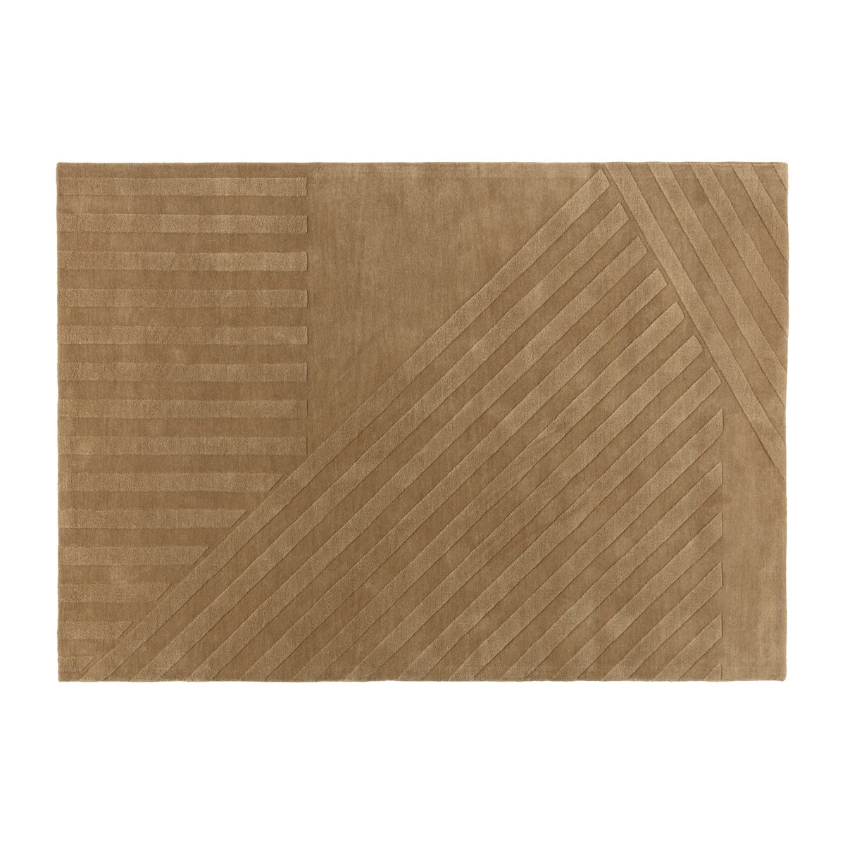 NJRD Levels uldtæppe stripes beige 170×240 cm