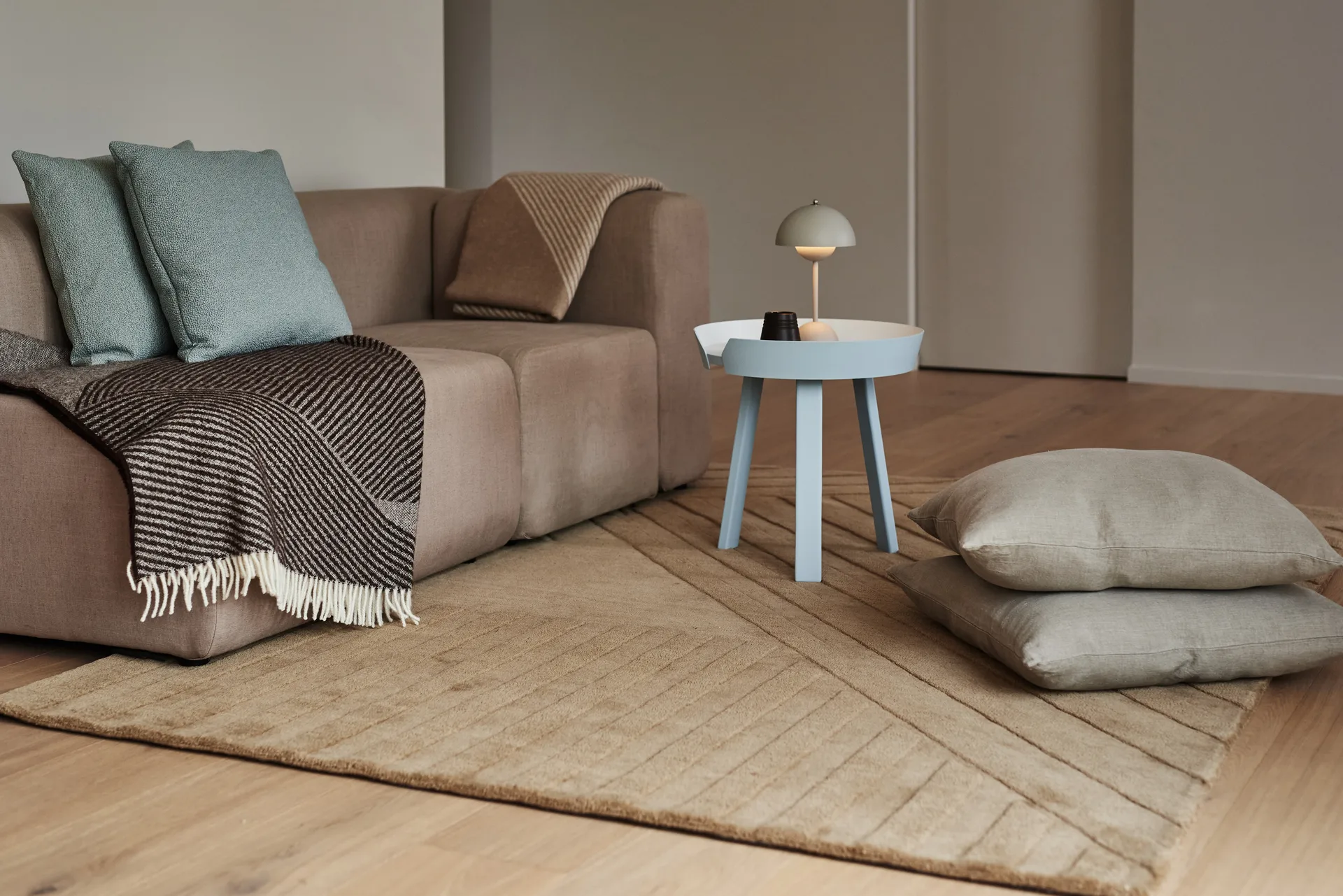 Levels uldtæppe stripes beige, Stripes beige, 170x240 cm NJRD