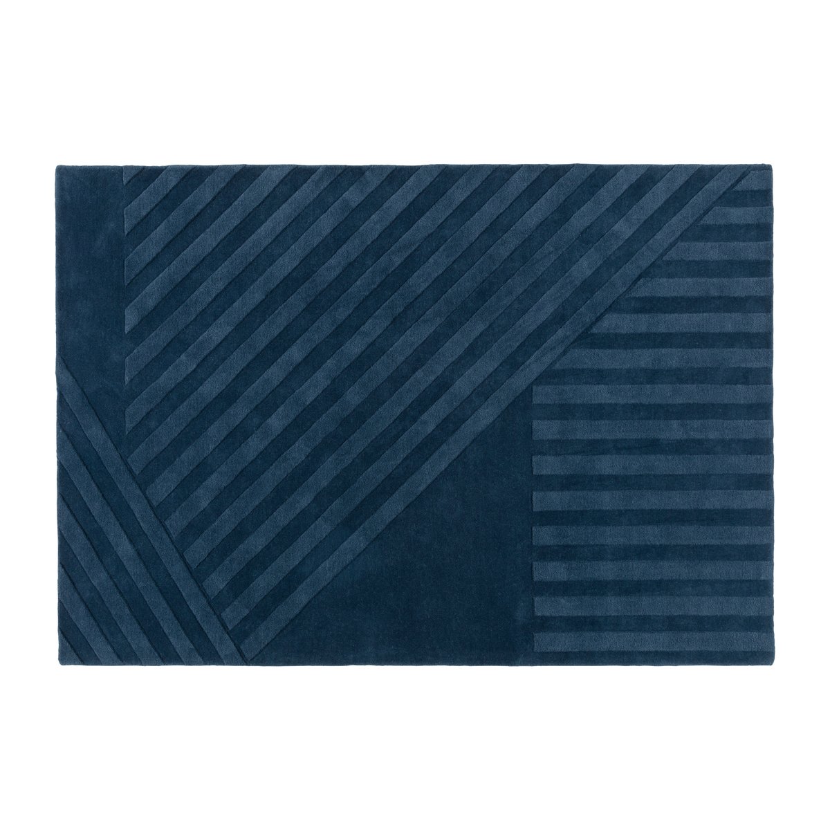 NJRD Levels uldtæppe stripes blå 170×240 cm