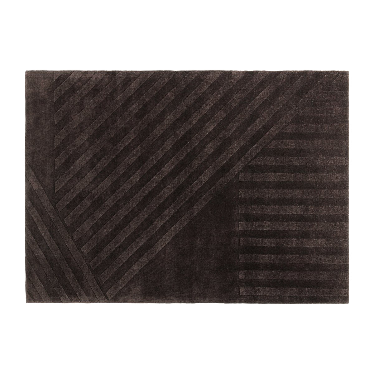 NJRD Levels uldtæppe stripes brun 170×240 cm