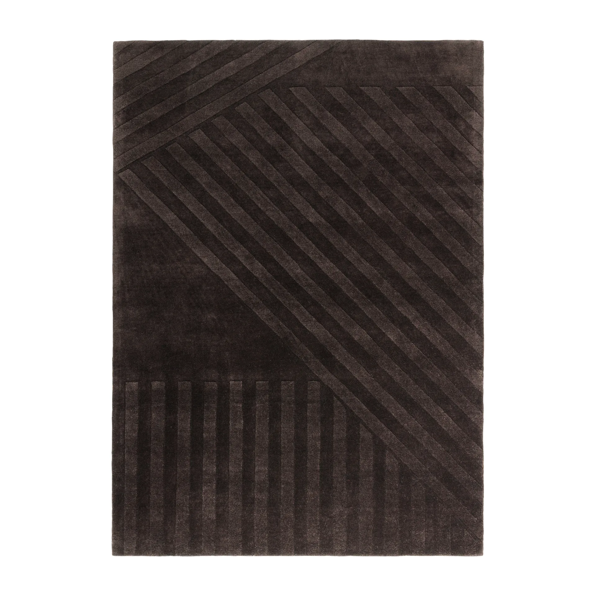 Levels uldtæppe stripes brun, 170x240 cm NJRD