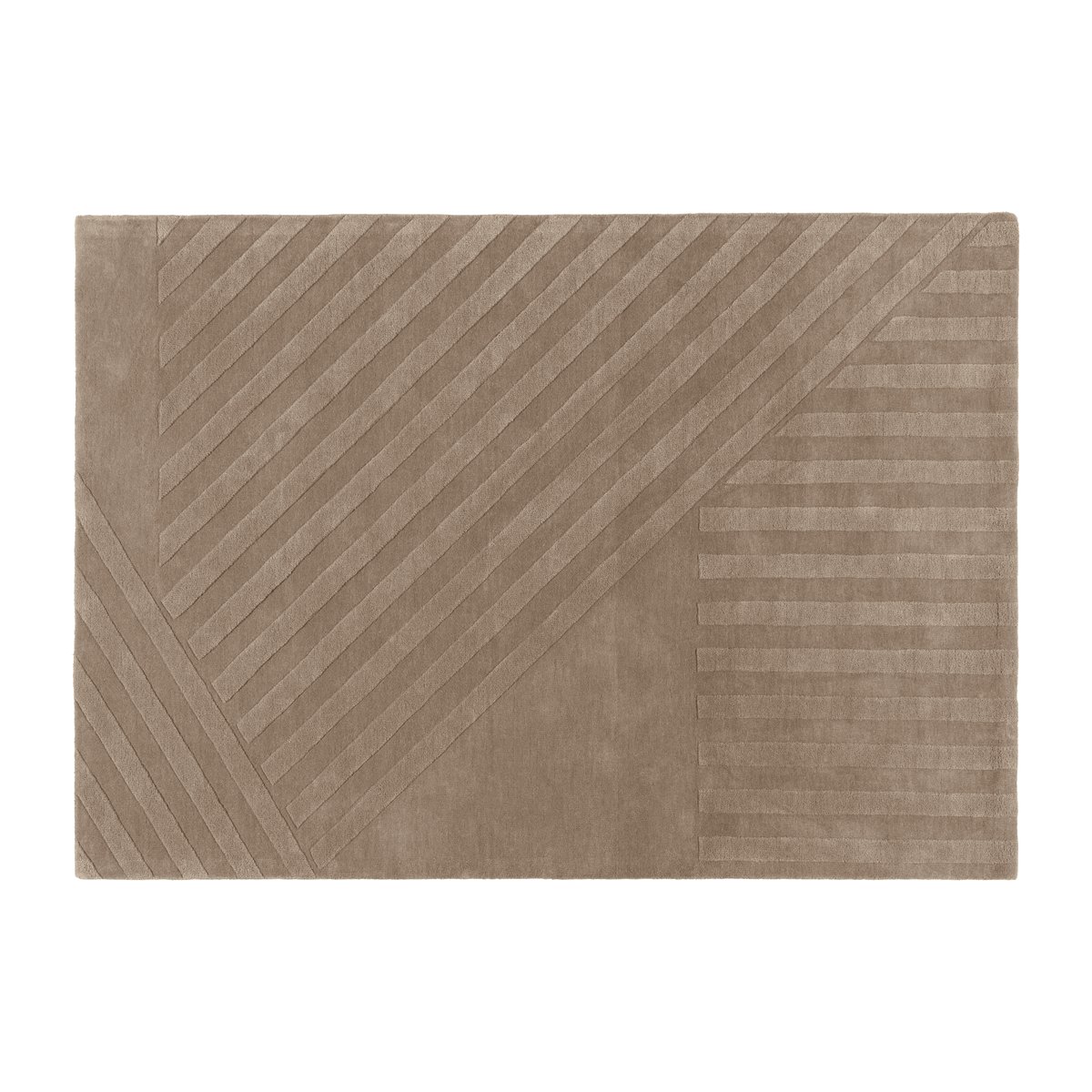 NJRD Levels uldtæppe stripes grå 170×240 cm