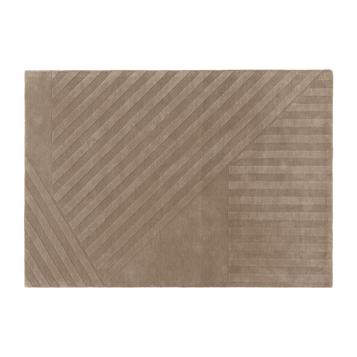NJRD Levels uldtæppe stripes grå 200×300 cm