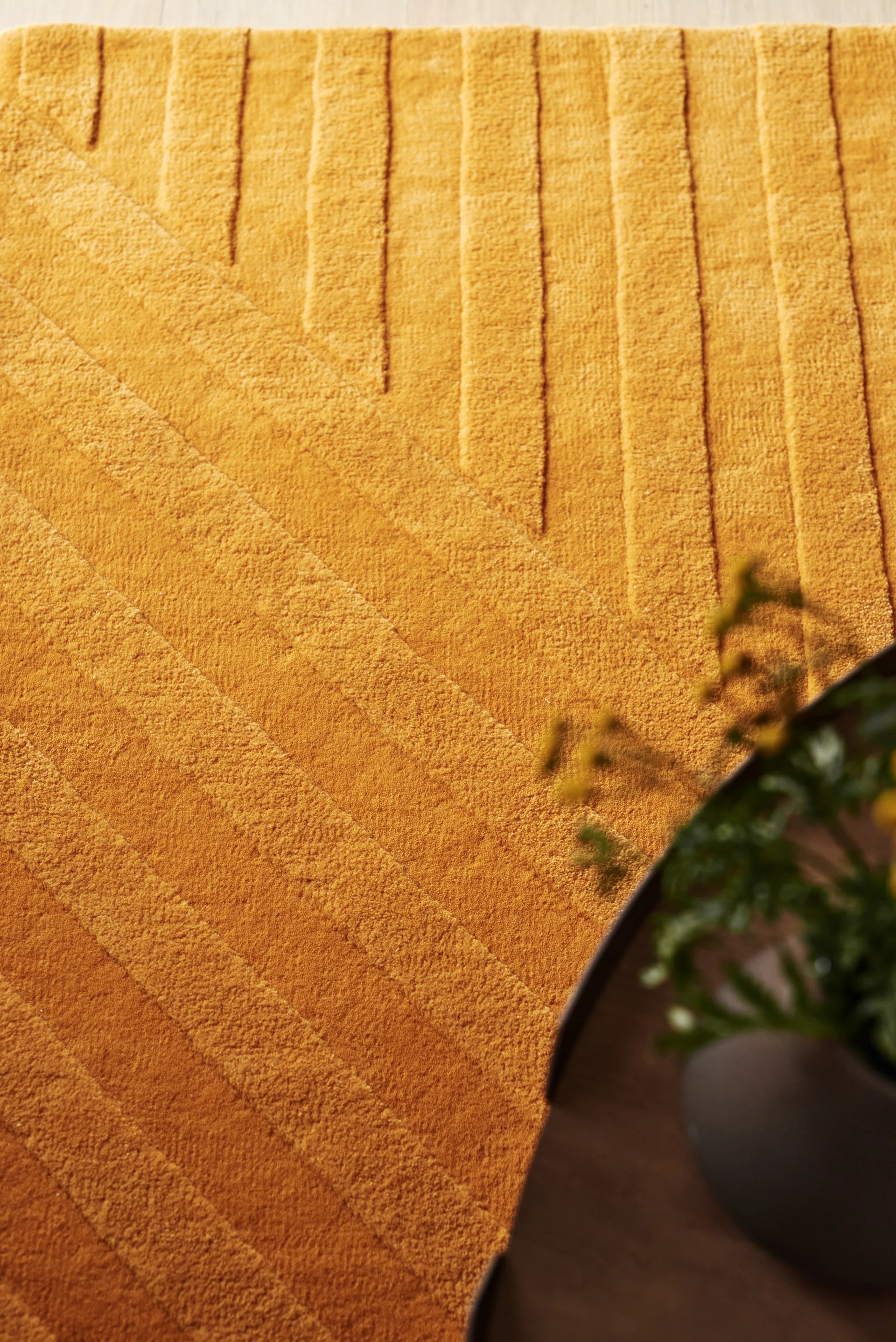 Levels uldtæppe stripes gul, 170x240 cm NJRD