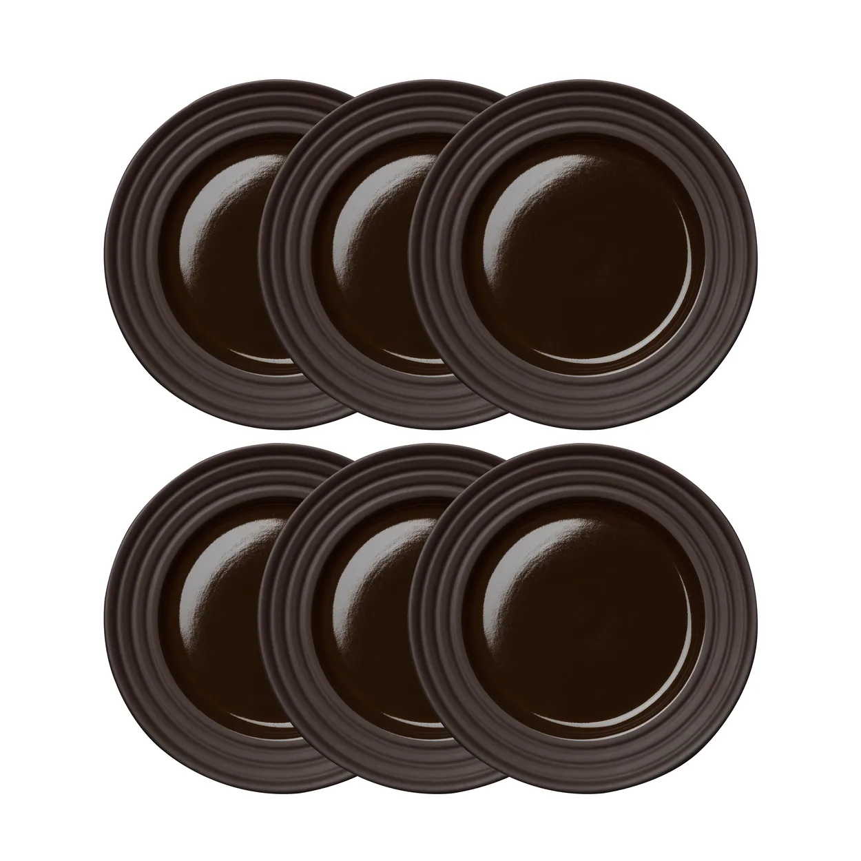 NJRD Lines lille tallerken Ø21 cm 6 stk. brun