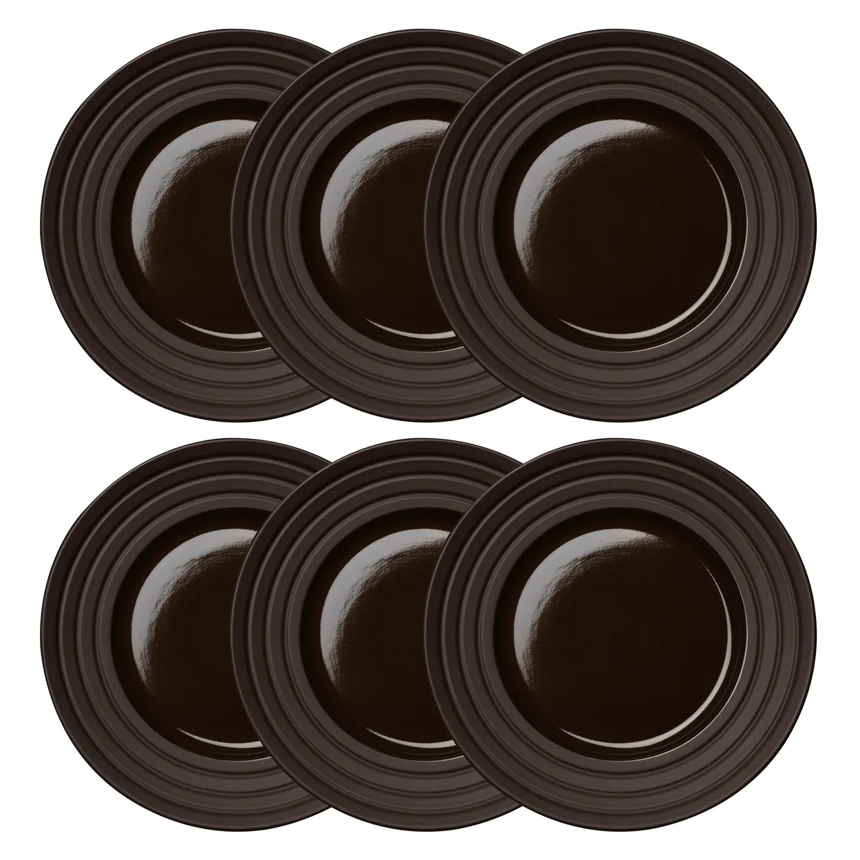 NJRD Lines tallerken Ø27 cm 6 stk. brun