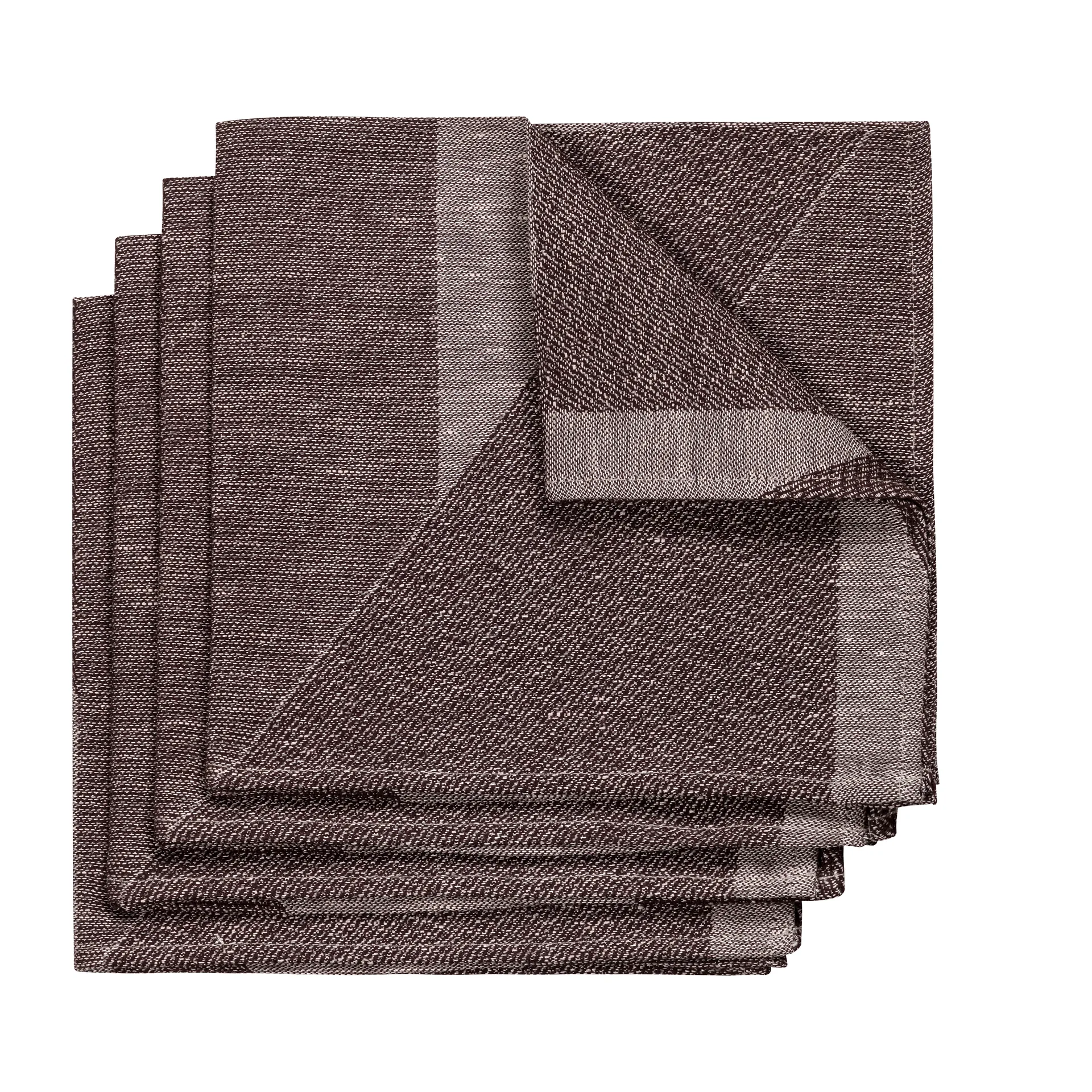 Metric servietter 47x47 cm 4-pak, Brun/Hvid NJRD