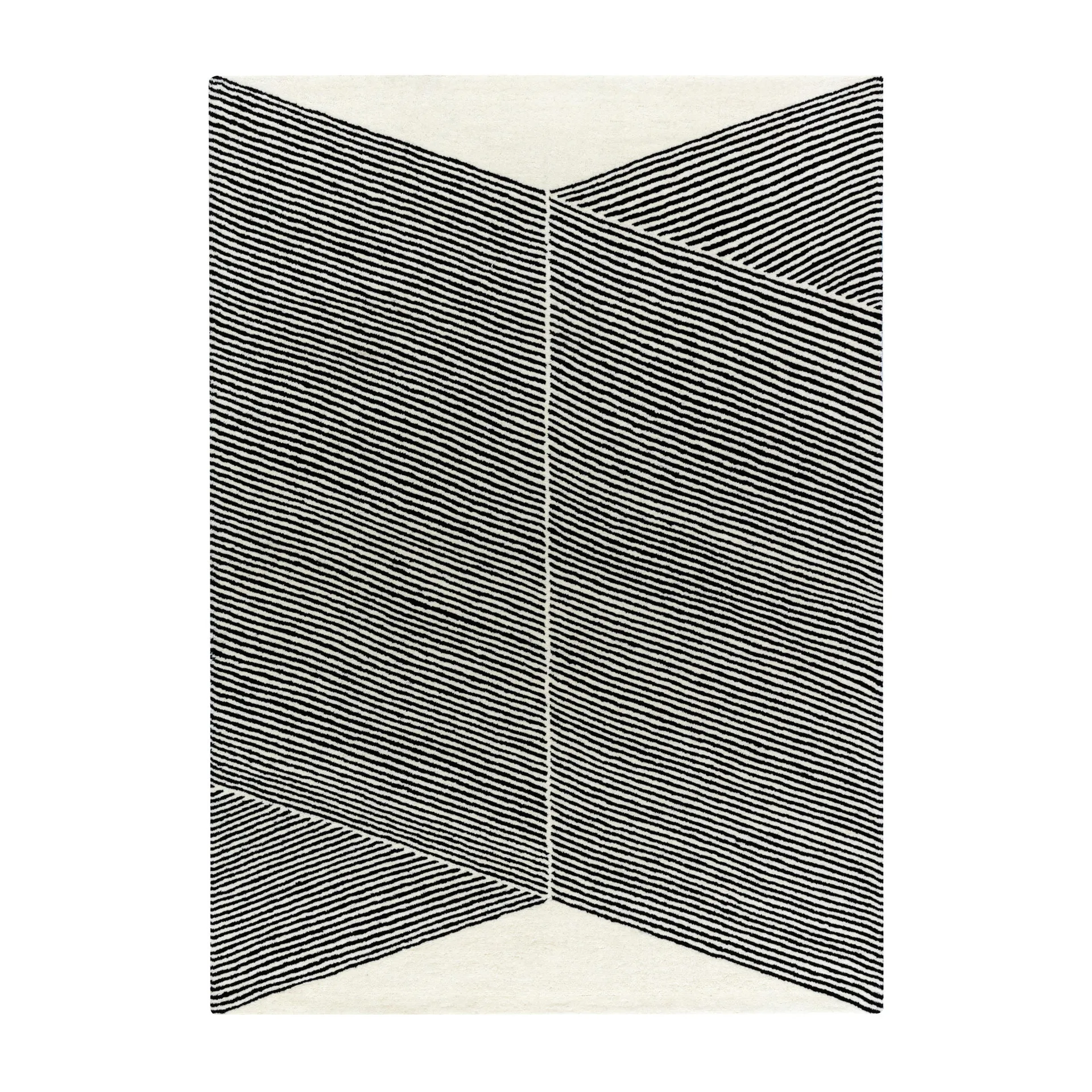 Rectangles uldtæppe naturhvid, 170x240 cm NJRD
