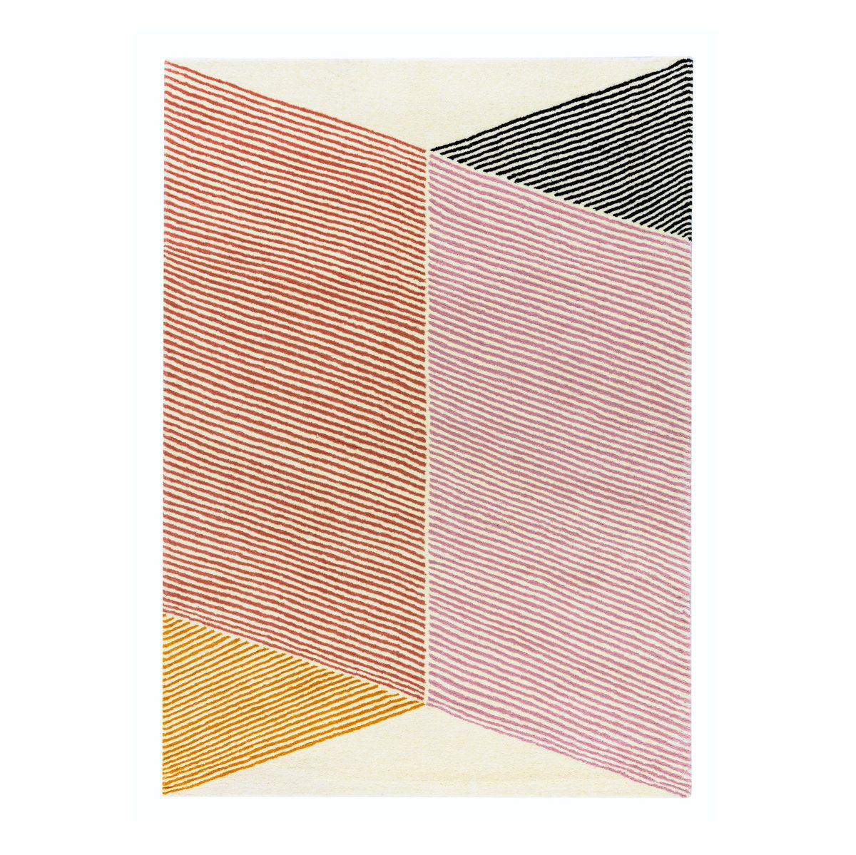 NJRD Rectangles uldtæppe pink 170×240 cm