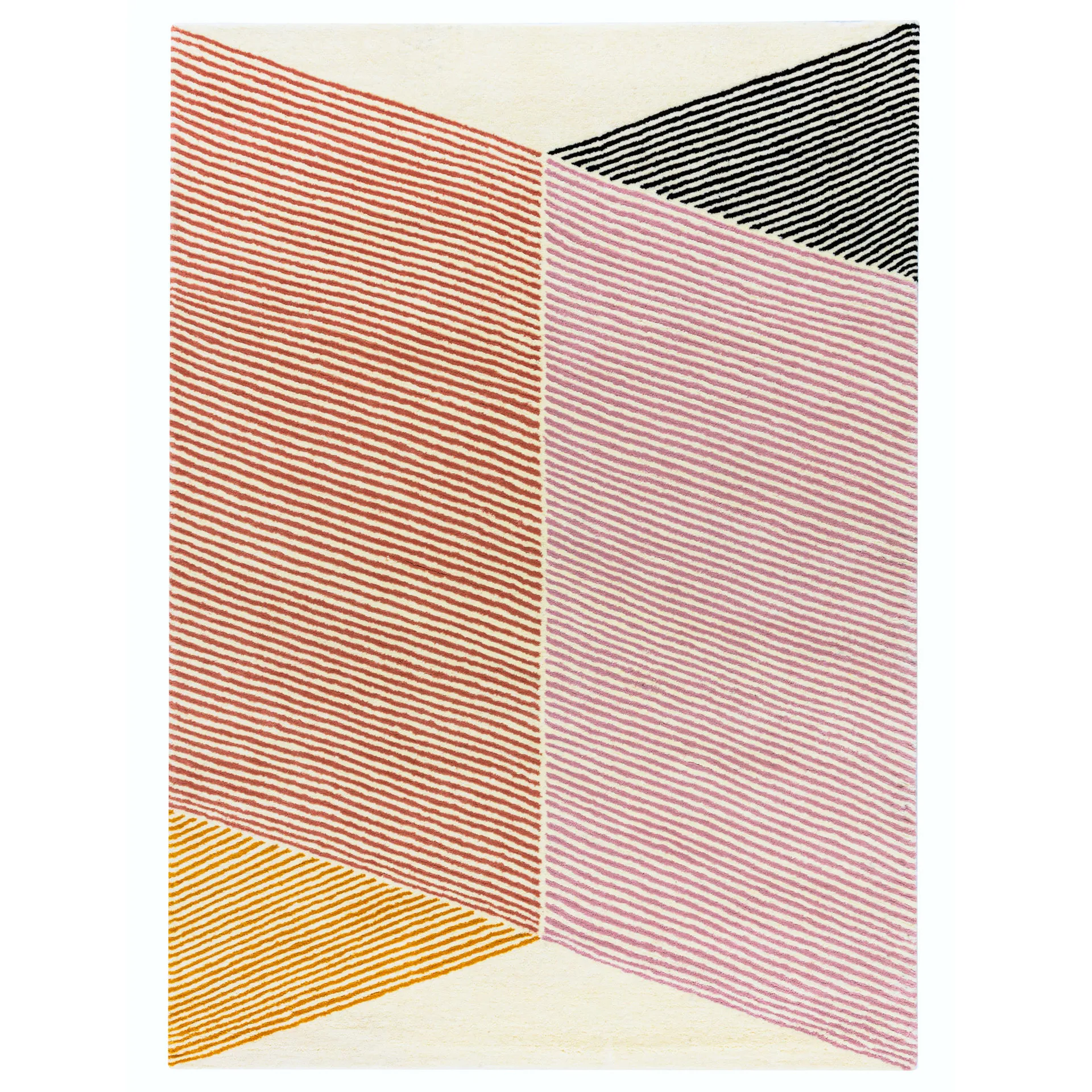 Rectangles uldtæppe pink, 200x300 cm NJRD