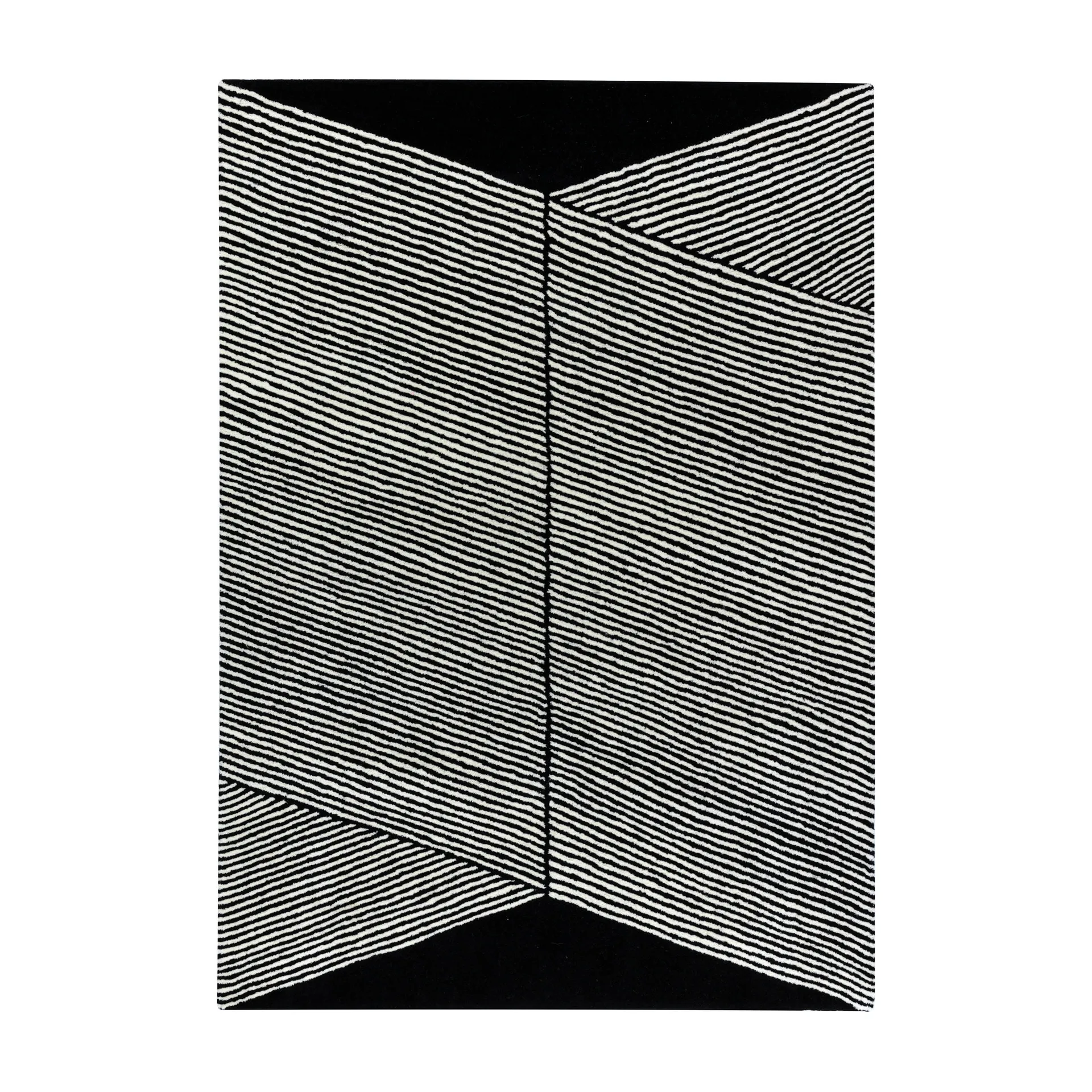 Rectangles uldtæppe sort, 170x240 cm NJRD