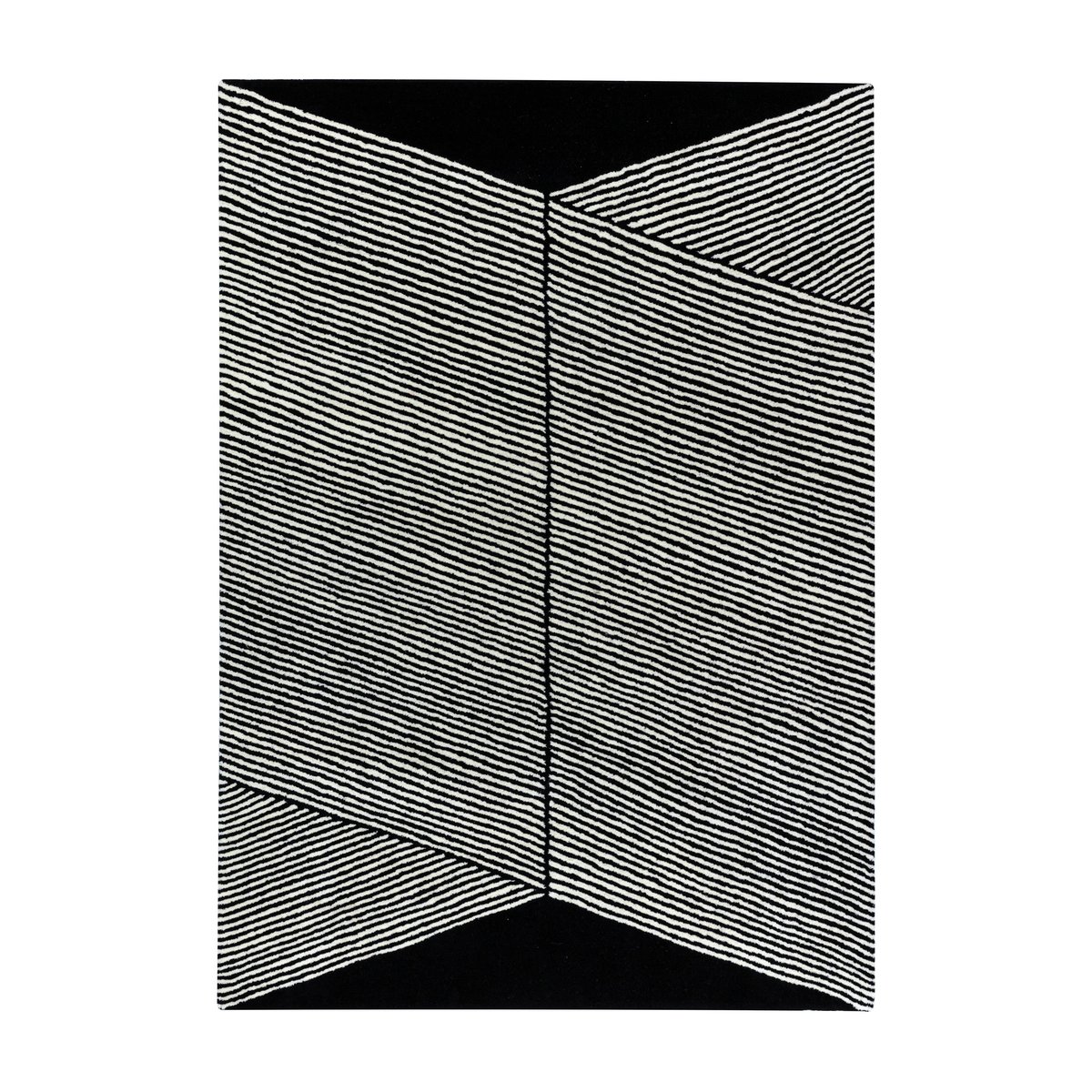 NJRD Rectangles uldtæppe sort 170×240 cm
