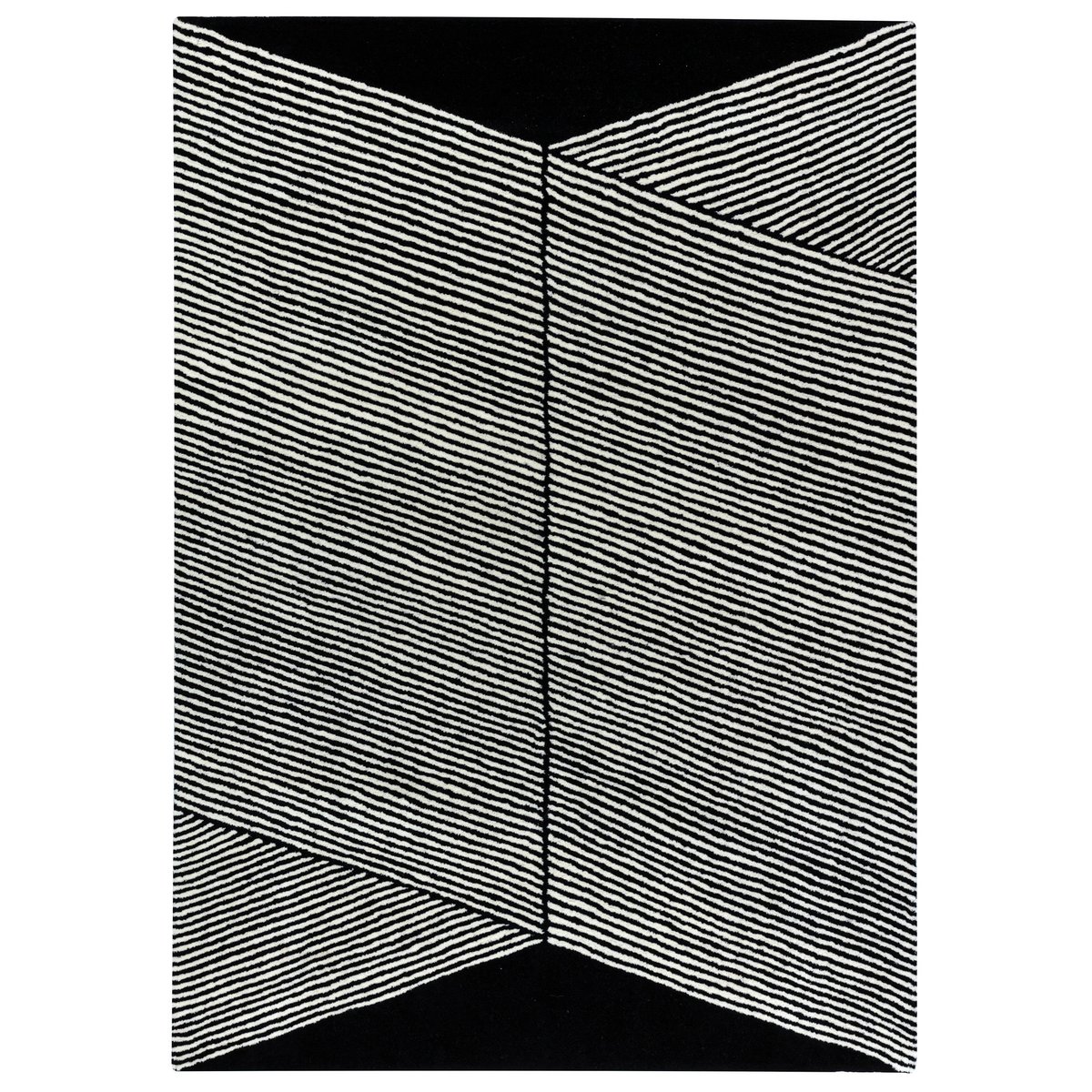 NJRD Rectangles uldtæppe sort 200×300 cm