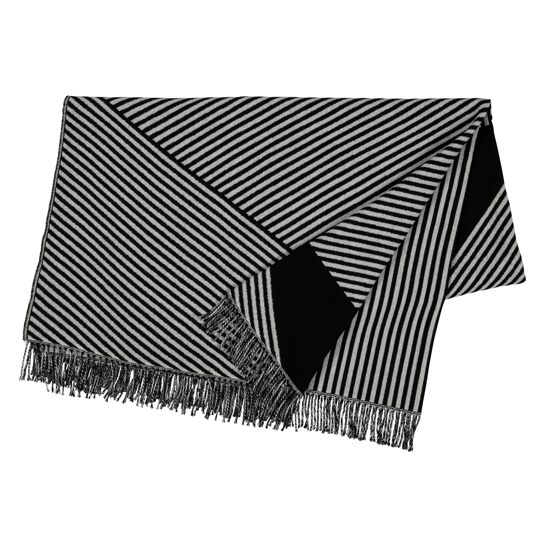 Stripes bomuldsplaid, sort NJRD