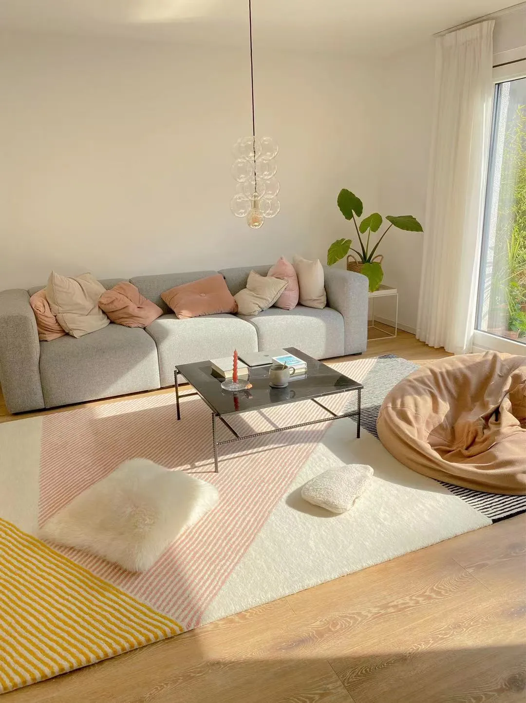 Stripes uldtæppe pink, 200x300 cm NJRD