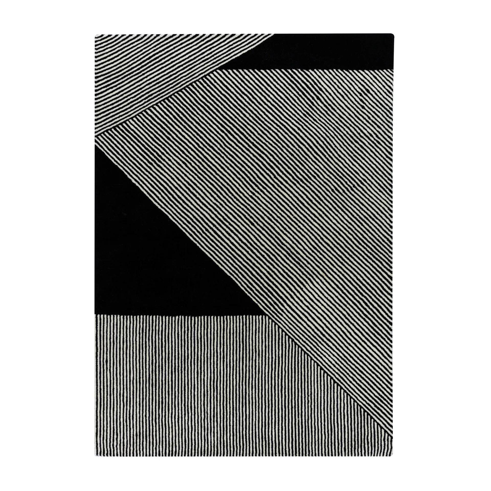 Stripes uldtæppe sort, 170x240 cm NJRD