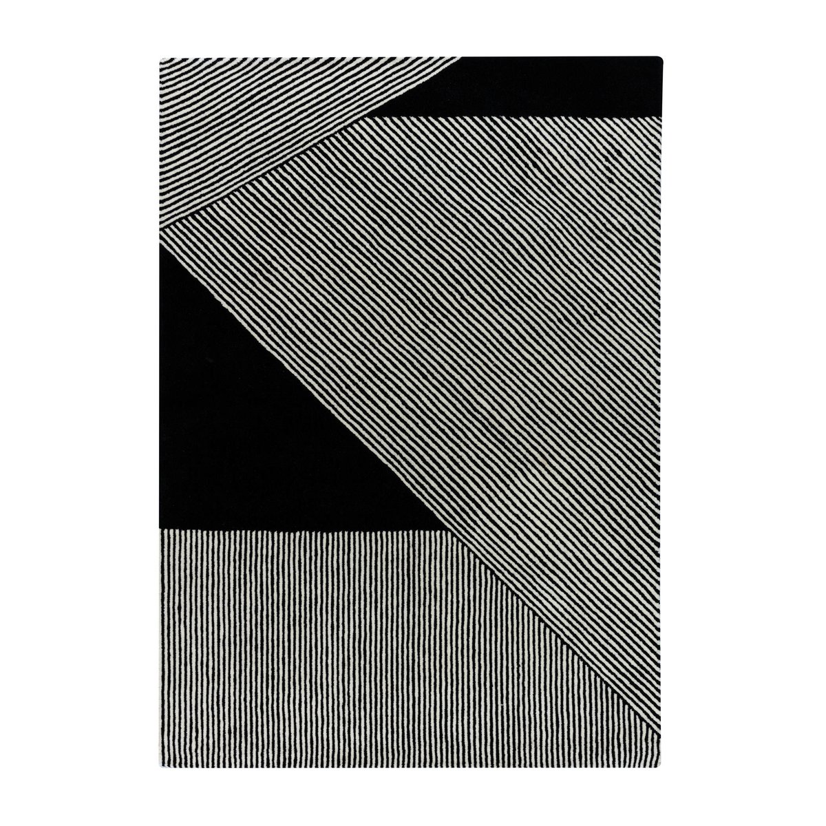 NJRD Stripes uldtæppe sort 170×240 cm