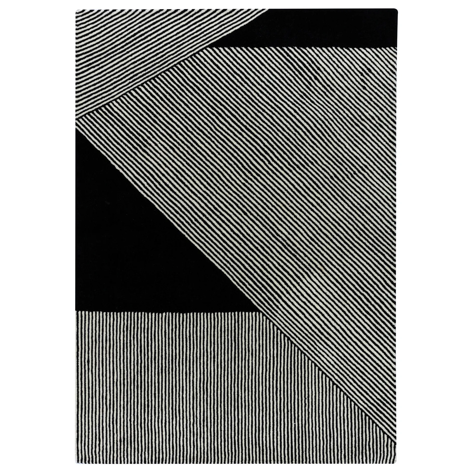 Stripes uldtæppe sort, 200x300 cm NJRD