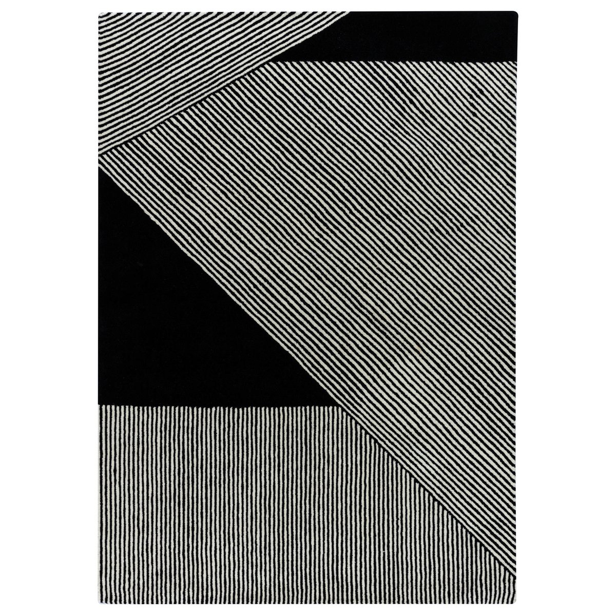 NJRD Stripes uldtæppe sort 200×300 cm