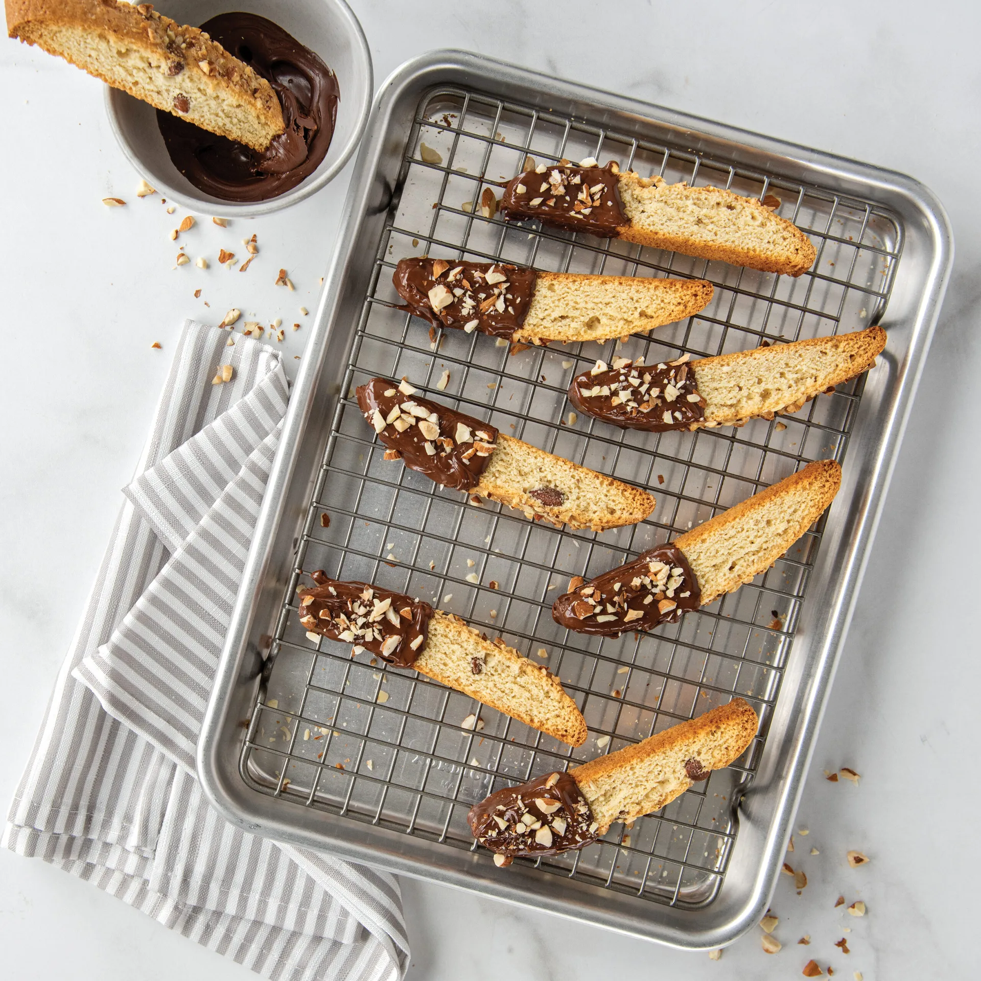 Naturals quarter sheet bageplade med rist, Sølv Nordic Ware