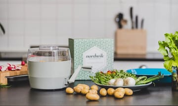 Kartoffelskræller med drejehåndtag & salatslynge 2-i-1 - Hvid - Nordwik