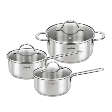 Nordwik grydesæt med glaslåg - 3 dele - Nordwik