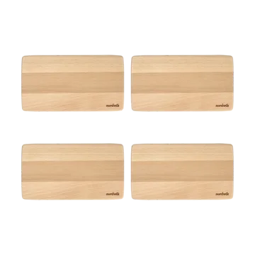 Nordwik serveringsbakke bøg 4-pak - 20x11x0,8cm - Nordwik