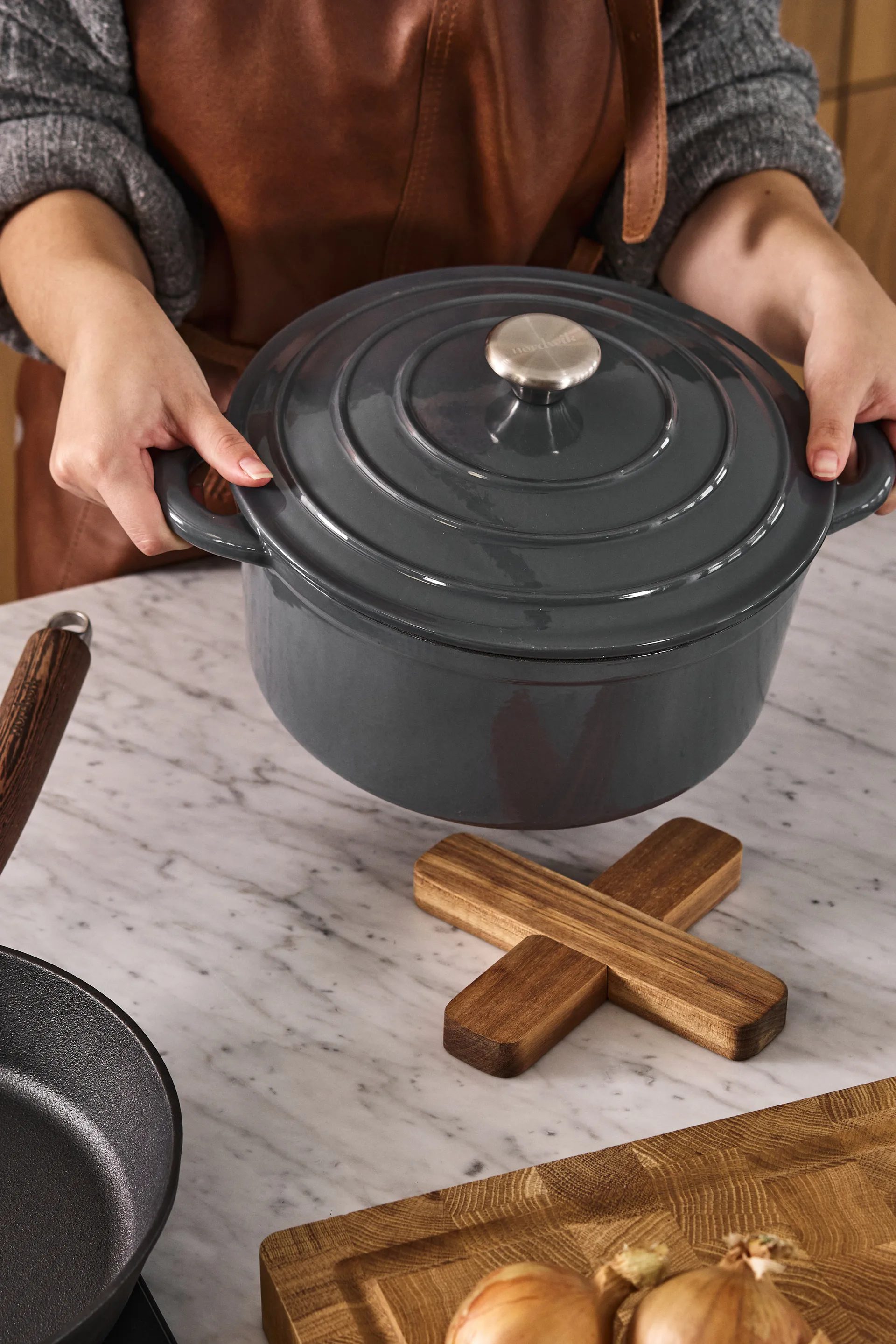 Nordwik støbejernsgryde rund 5 l, Grå Nordwik