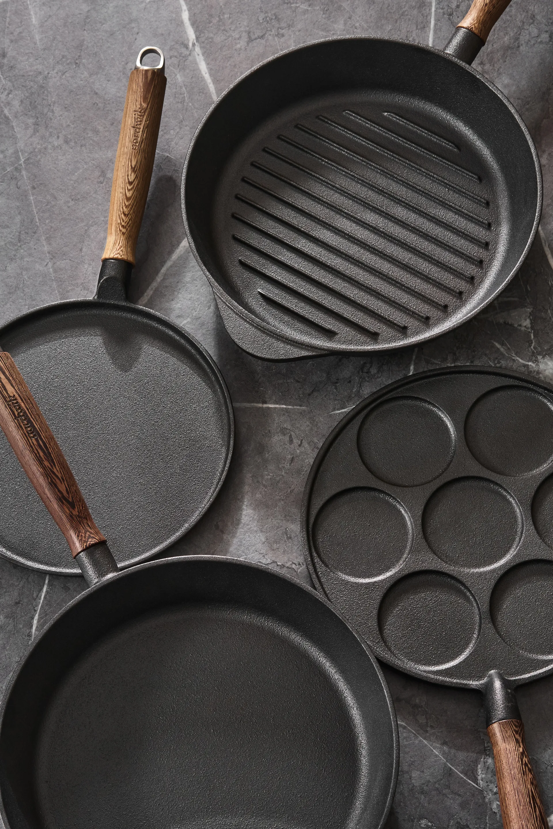 Nordwik stegepande støbejern med træhåndtag, 28 cm Nordwik