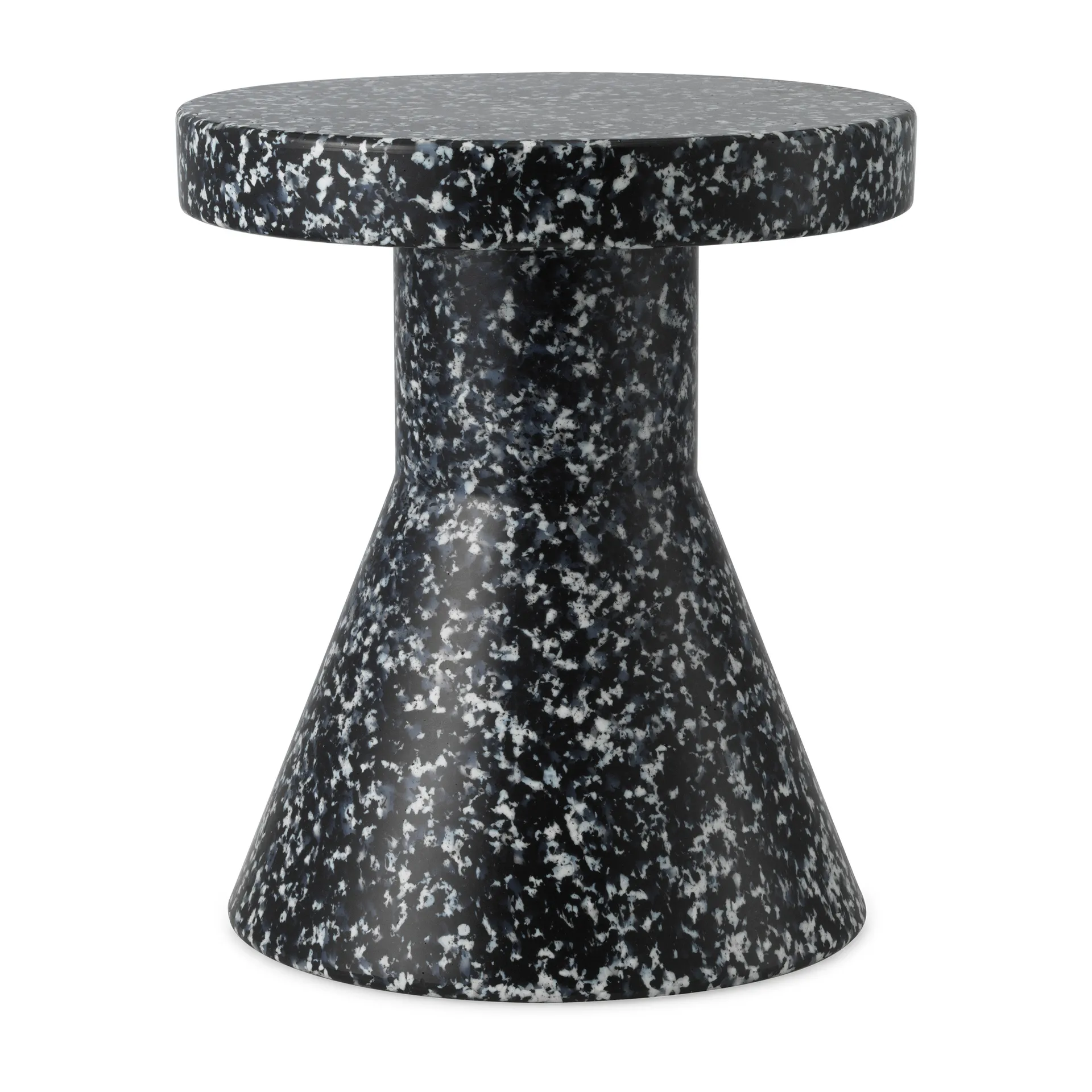 Normann Copenhagen Bit Cone rund skammel Sort/Hvid, Ø36x42 cm