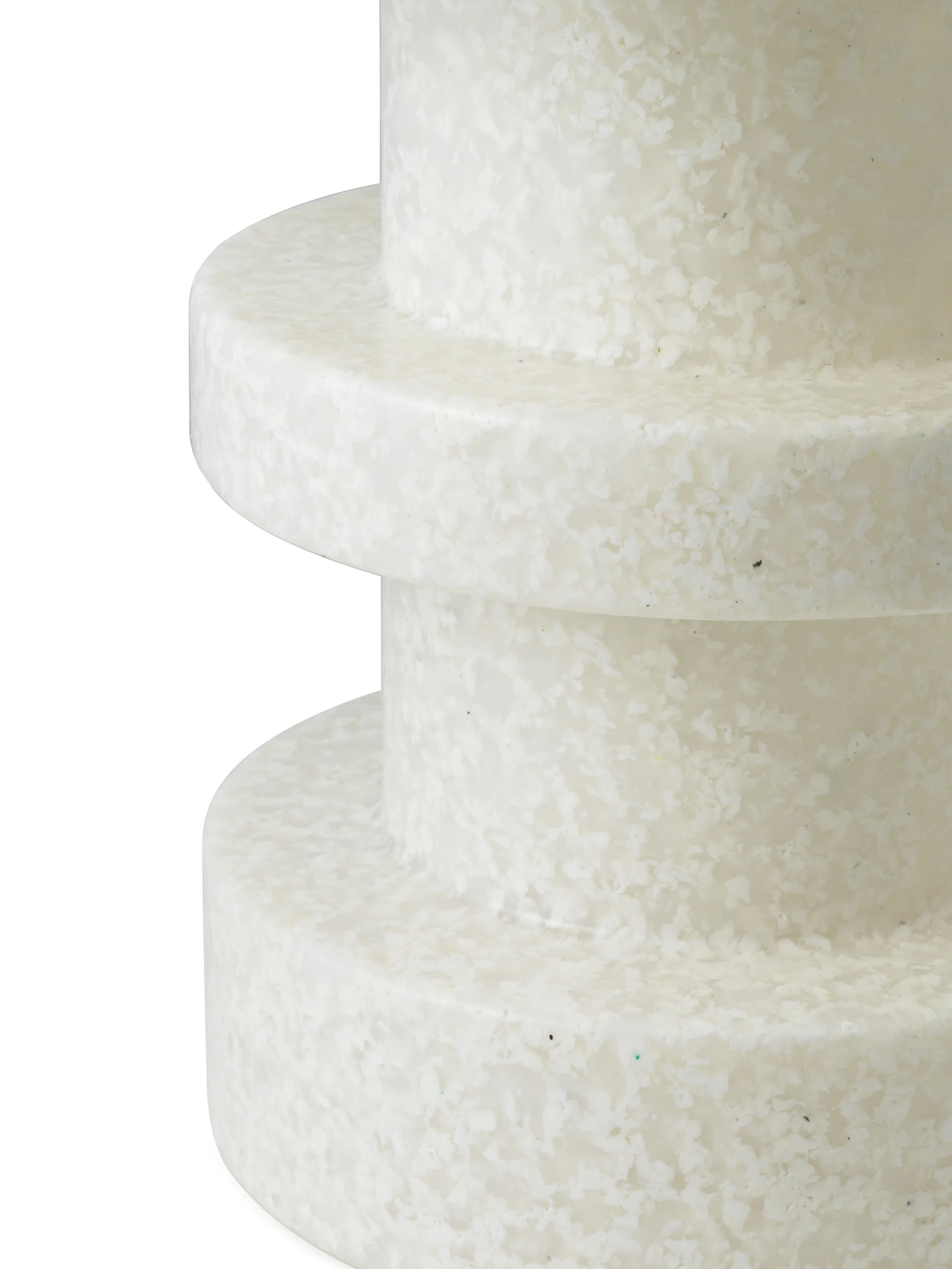 Bit Stack rund skammel, Hvid/Hvid, Ø36x42 cm Normann Copenhagen