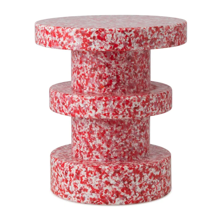 Bit Stack rund skammel - Rød, Ø36x42 cm - Normann Copenhagen
