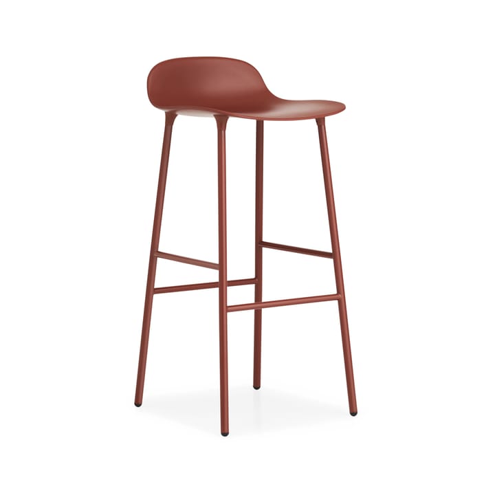 Form barstol høj - red, rødlakerede stålben - Normann Copenhagen