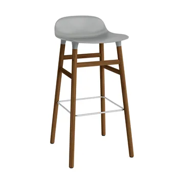 Form barstol valnøddeben 75 cm - grå - Normann Copenhagen