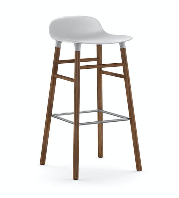 Form barstol valnøddeben 75 cm - Hvid - Normann Copenhagen