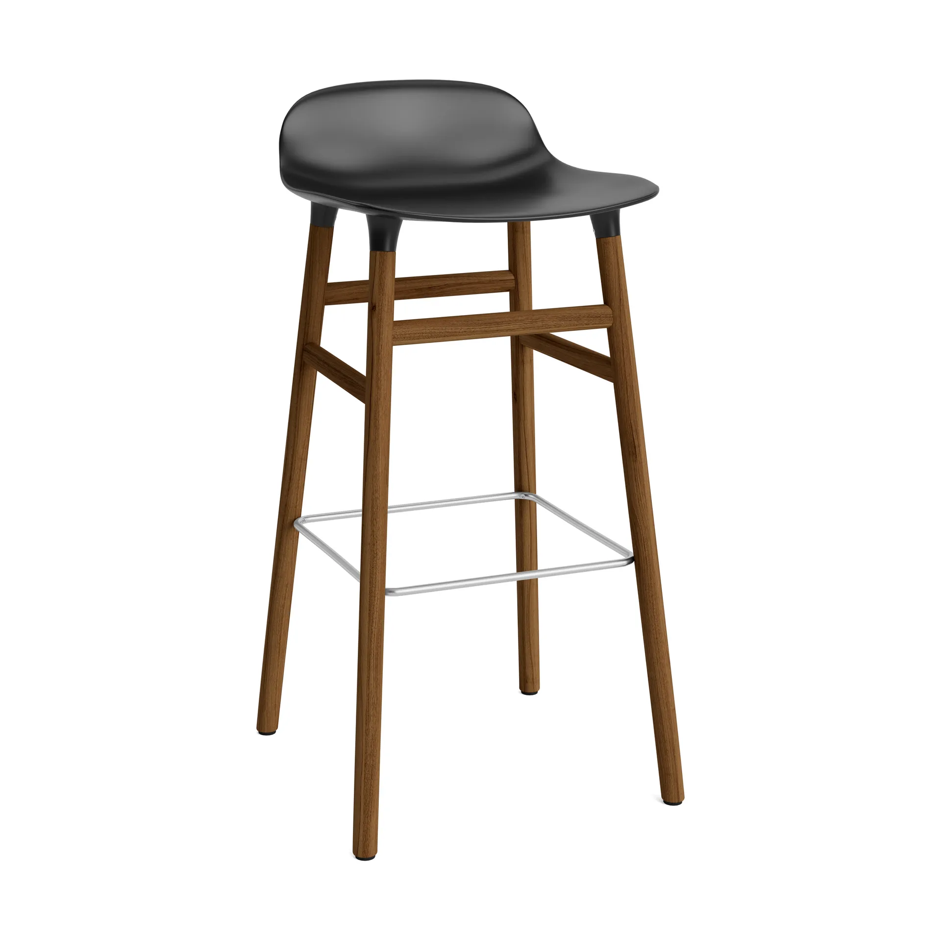 Normann Copenhagen Form barstol valnøddeben 75 cm sort