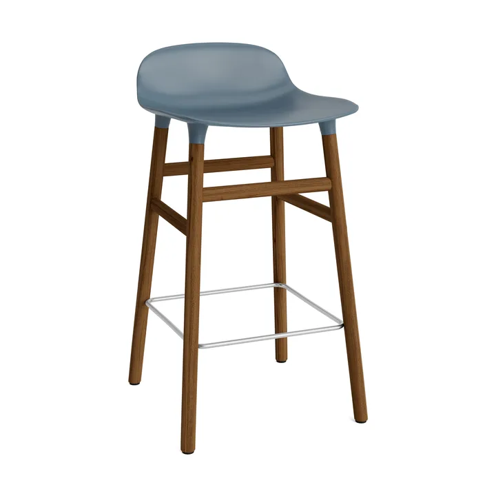 Form Chair barstol valnøddeben - blå - Normann Copenhagen