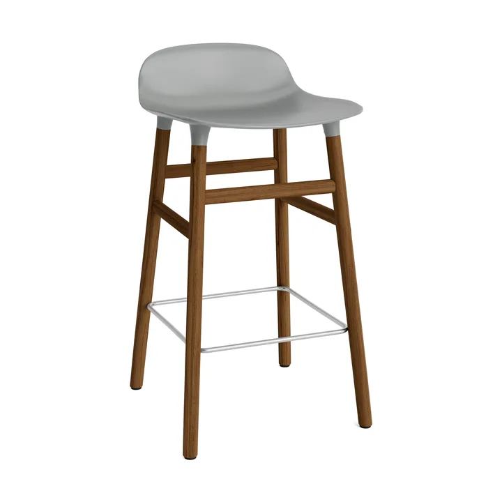 Form Chair barstol valnøddeben - grå - Normann Copenhagen