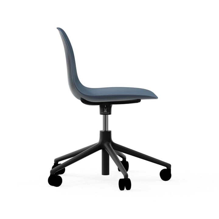 Form chair drejestol, 5W kontorstol, blå, sort aluminium, hjul Normann Copenhagen