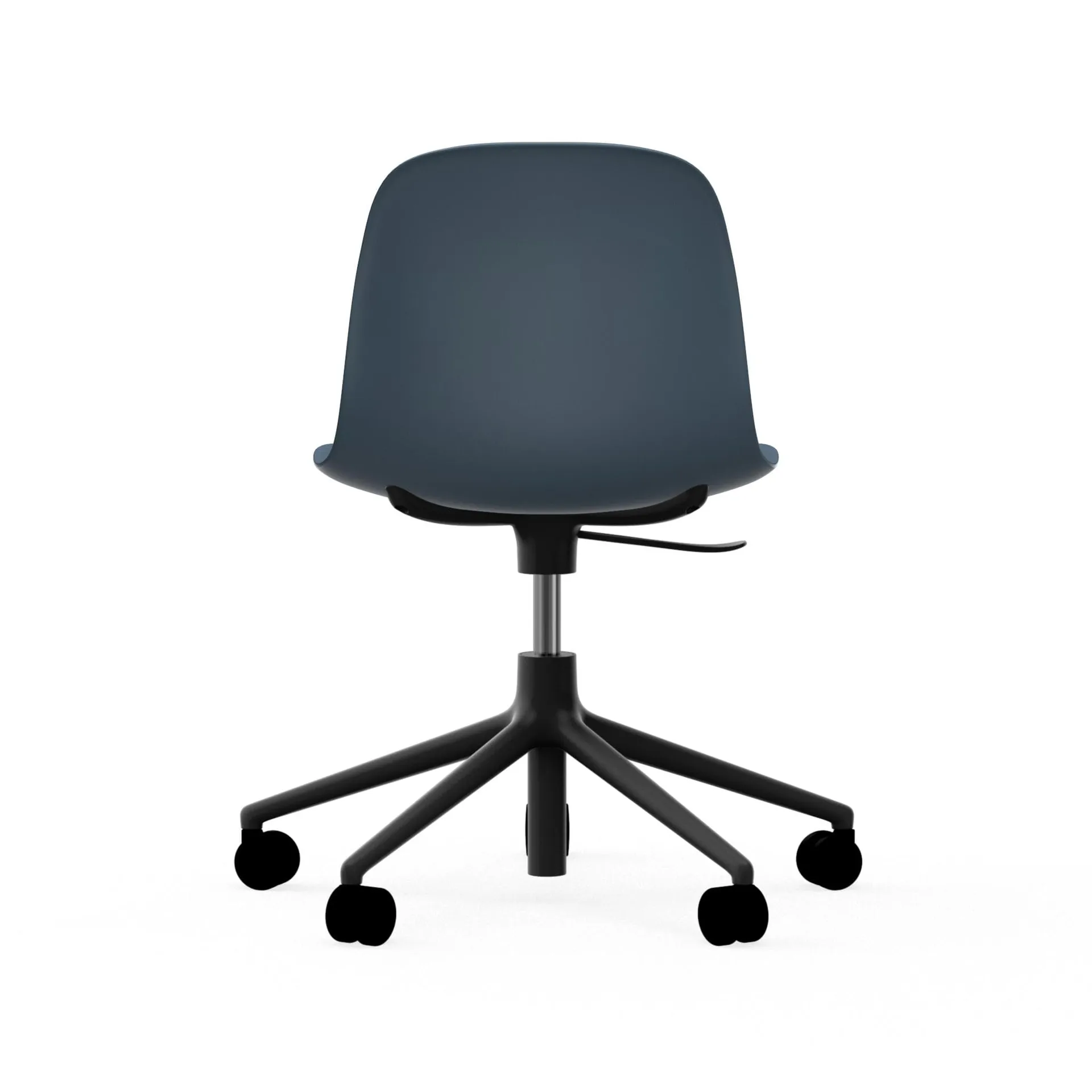 Form chair drejestol, 5W kontorstol, blå, sort aluminium, hjul Normann Copenhagen