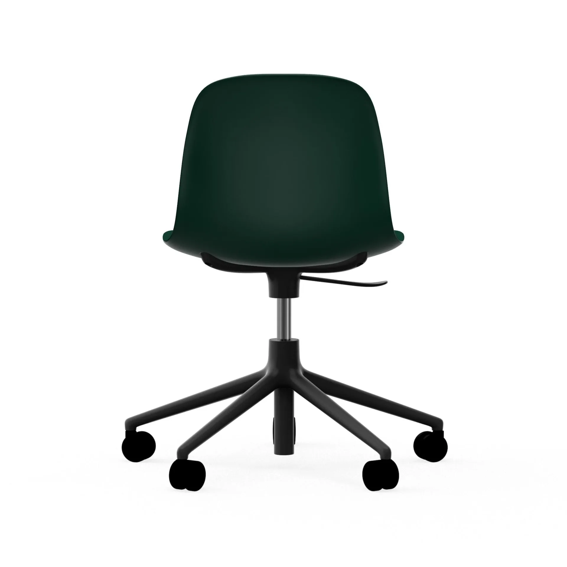 Form chair drejestol, 5W kontorstol, grøn, sort aluminium, hjul Normann Copenhagen