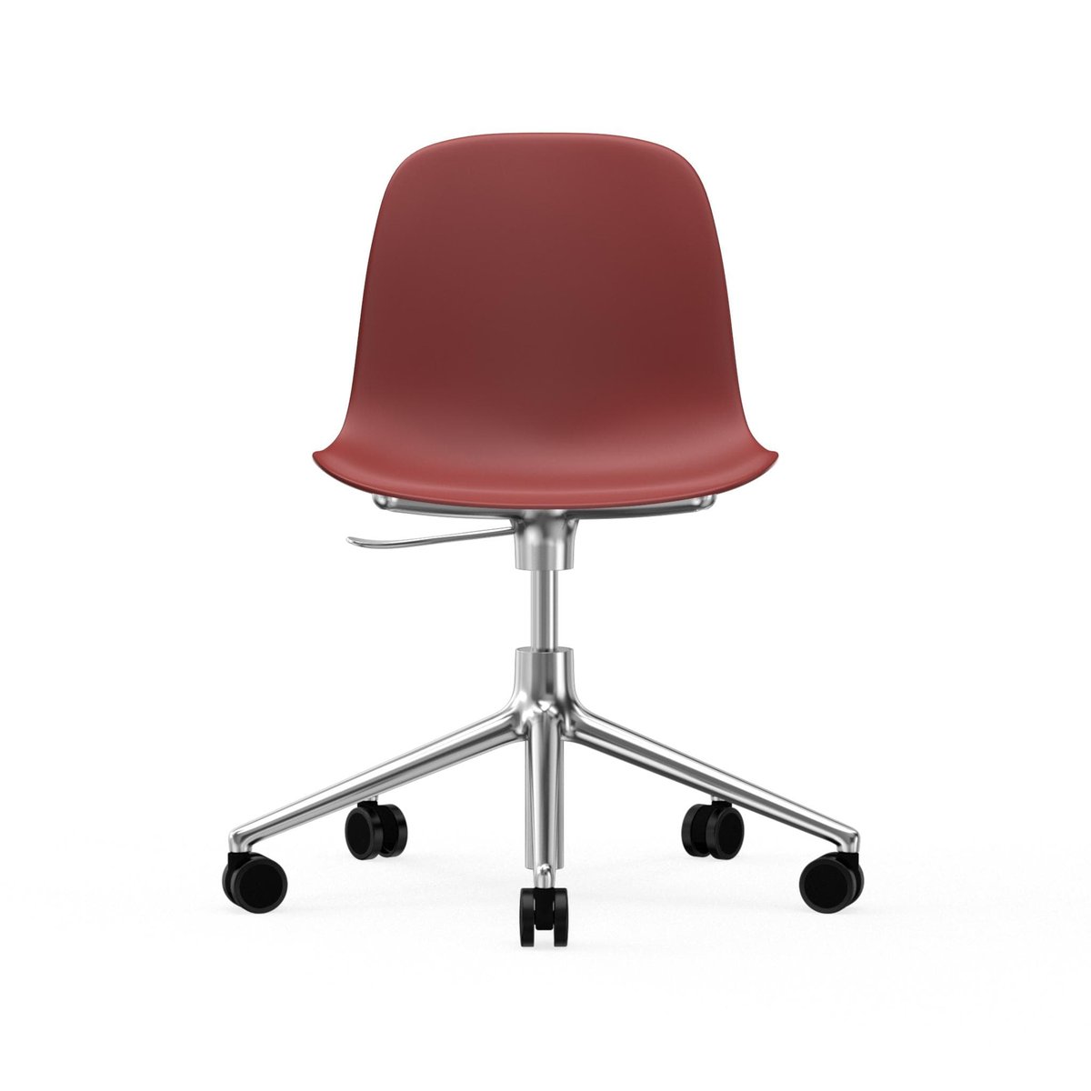 Normann Copenhagen Form chair drejestol 5W kontorstol rød aluminium hjul