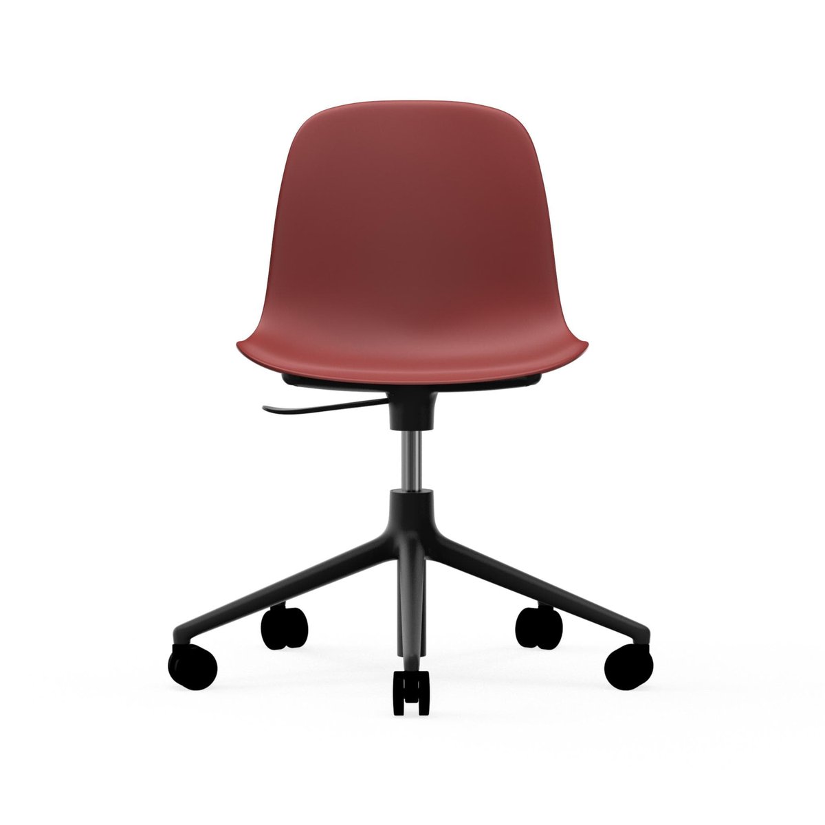 Normann Copenhagen Form chair drejestol 5W kontorstol rød sort aluminium hjul